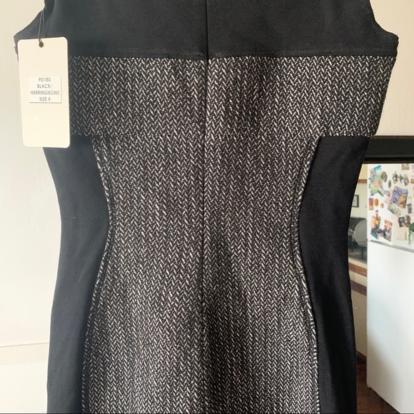 NWT Yoana Baraschi Morph Black Herringbone Sheath Dress - Picture 7 of 12